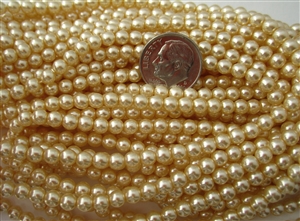 Czech 4mm Round Druk Glass Beads -Clear Dusty Rose