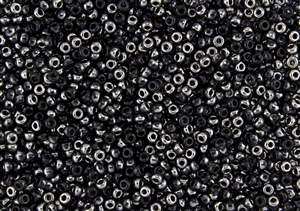 3.4mm Drop Miyuki Japanese Seed Beads - Black Chrome Metallic