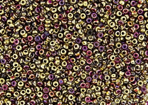 8/0 Miyuki Japanese Seed Beads with Czech Coating - White Opaque Funky  Purple