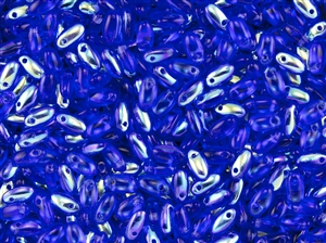 #3 Bugle Beads Royal Blue Silver Lined